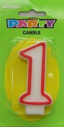 Red Numeral 1 Candle