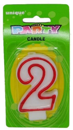Red Numeral 2 Candle - The Base Warehouse
