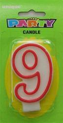 Red Numeral 9 Candle - The Base Warehouse