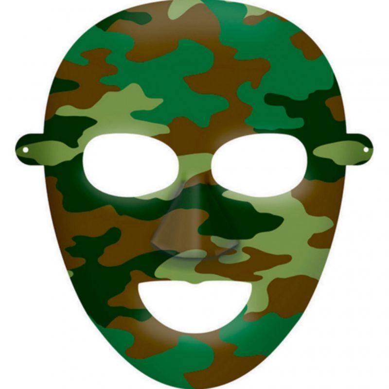 8 Pack Camouflage Paper Masks - 16cm x 20cm
