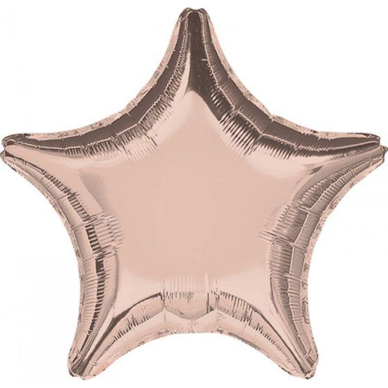 Rose Gold Star Foil Balloon - 45cm - The Base Warehouse