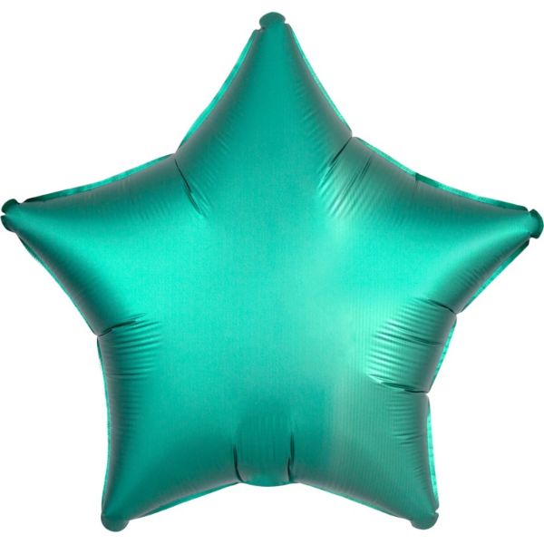 Turquoise Jade Satin Star Foil Balloon - 45cm