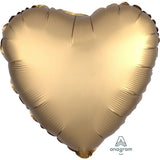 Load image into Gallery viewer, Satin Luxe Gold Sateen Heart Foil Balloon - 45cm - The Base Warehouse
