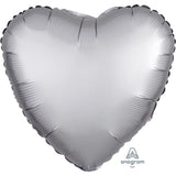 Load image into Gallery viewer, Satin Luxe Platinum Heart Foil Balloon - 45cm - The Base Warehouse
