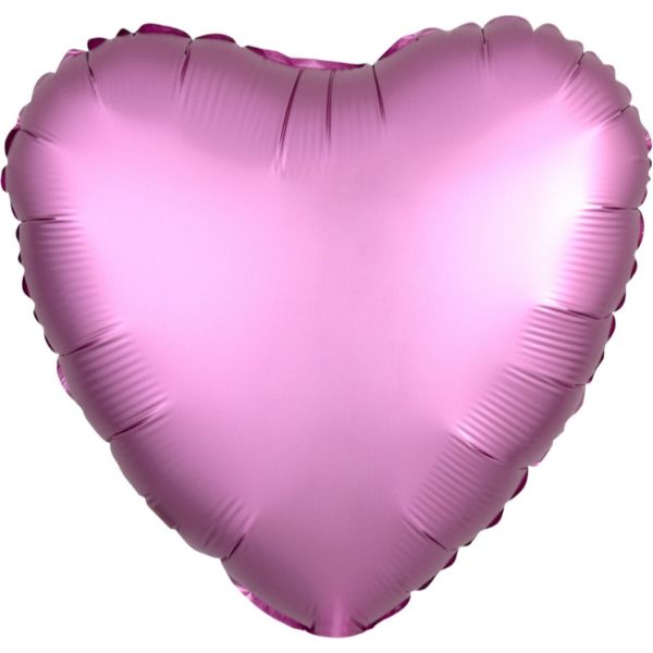 Satin Luxe Flamingo Heart Foil Balloon - 45cm
