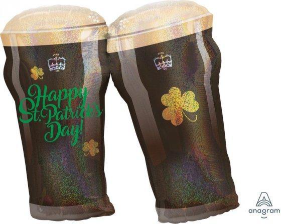 St Patricks Day Beer Glass Foil Balloon - The Base Warehouse