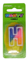 Rainbow Letter H Candle