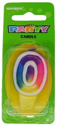 Rainbow Letter O Candle