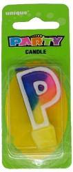 Rainbow Letter P Candle - The Base Warehouse