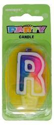 Rainbow Letter R Candle - The Base Warehouse