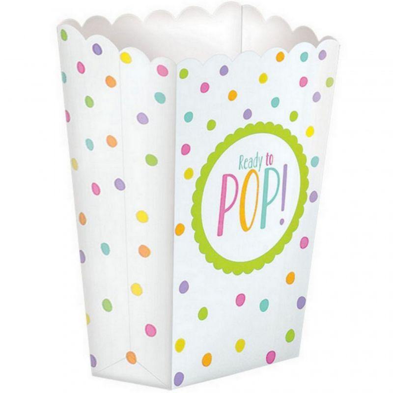 20 Pack Baby Shower Neutral Paper Popcorn Boxes - 13cm x 9.5cm - The Base Warehouse