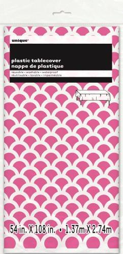 Hot Pink Scallop Tablecover - 137cm x 274cm - The Base Warehouse