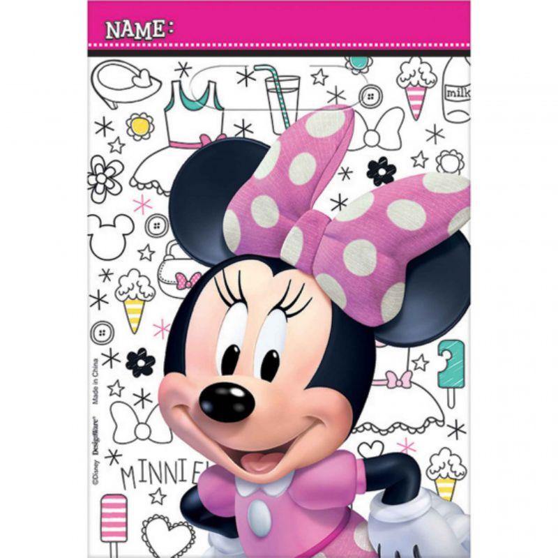 8 Pack Minnie Mouse Folded Loot Bags - 23cm - The Base Warehouse
