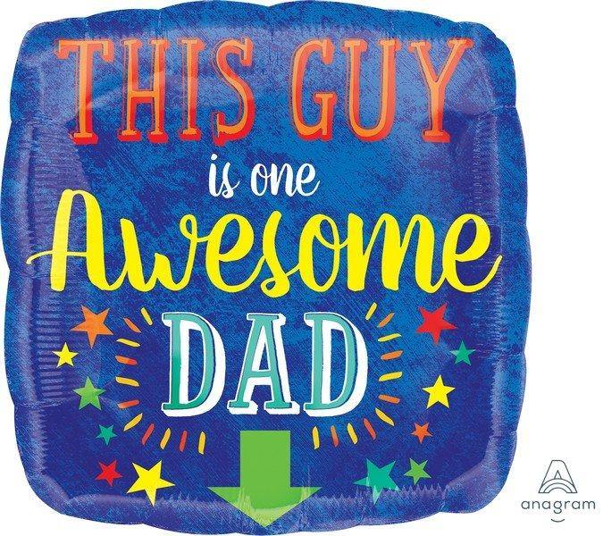 Awesome Dad Square Foil Balloon - 45cm - The Base Warehouse