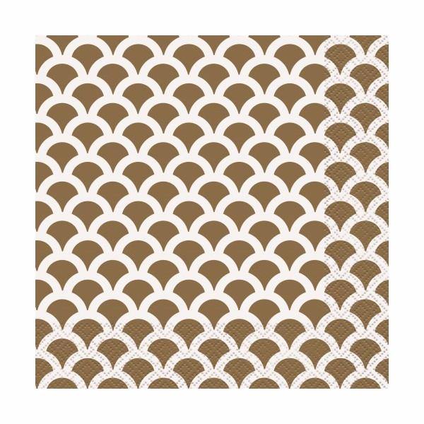 16 Pack Gold Scallop Luncheon Napkins - The Base Warehouse