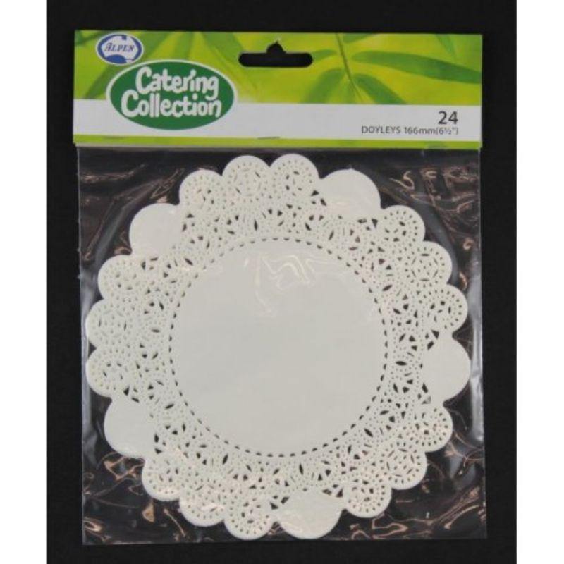 24 Pack White Doilies - 16.6cm - The Base Warehouse