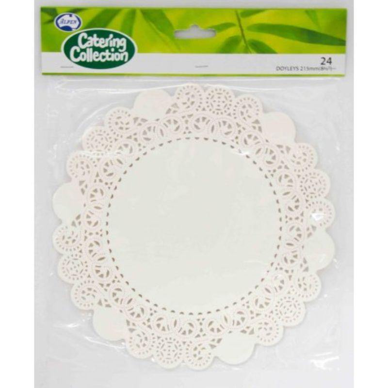 24 Pack White Doilies - 21.5cm