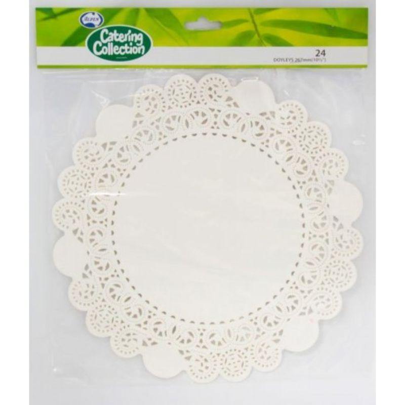 24 Pack White Doilies - 26.7cm