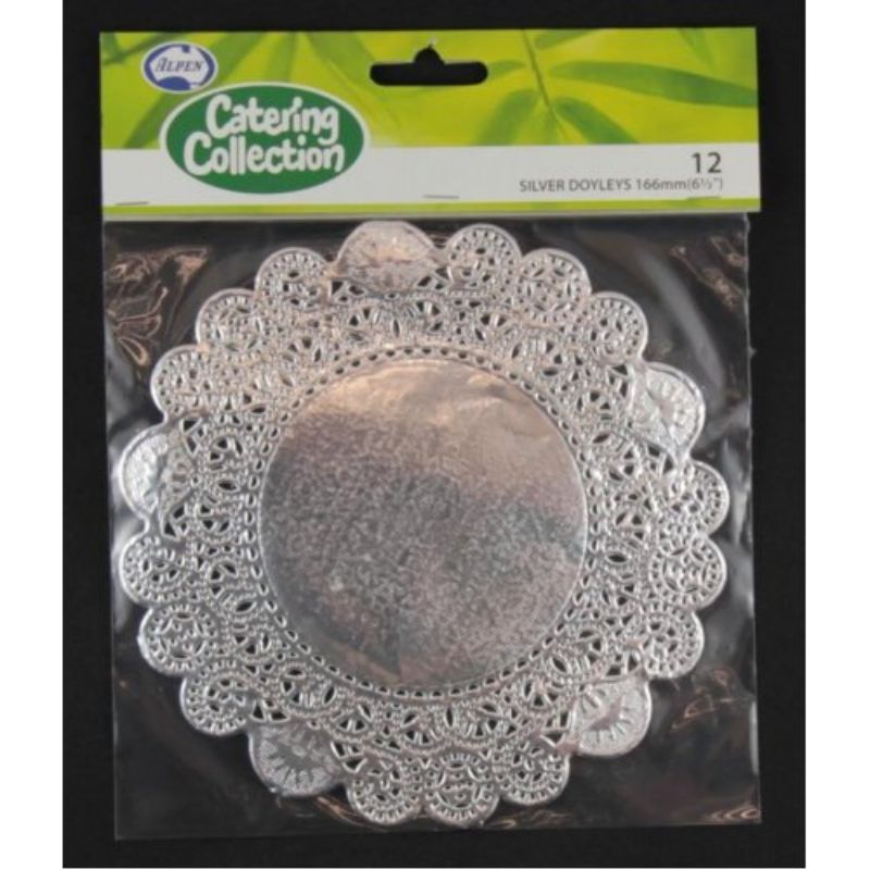 12 Pack Silver Doilies - 16.6cm