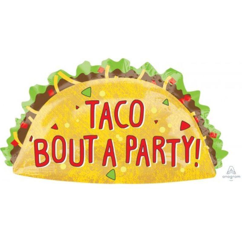 Taco Party Foil Balloon - 83cm x 48cm - The Base Warehouse