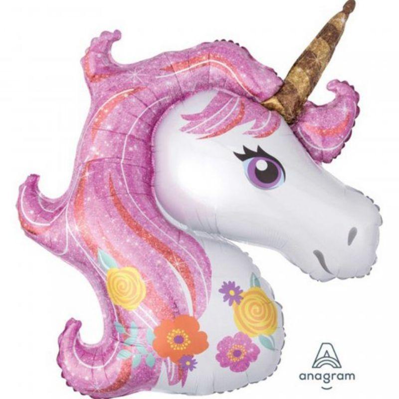 SuperShape Magical Unicorn Foil Balloon - 83cm x 73cm - The Base Warehouse