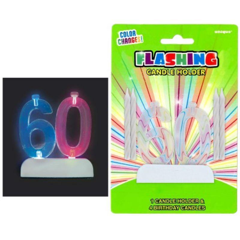 37546 - Flashing Birthday Candle In Holder - 60 - The Base Warehouse