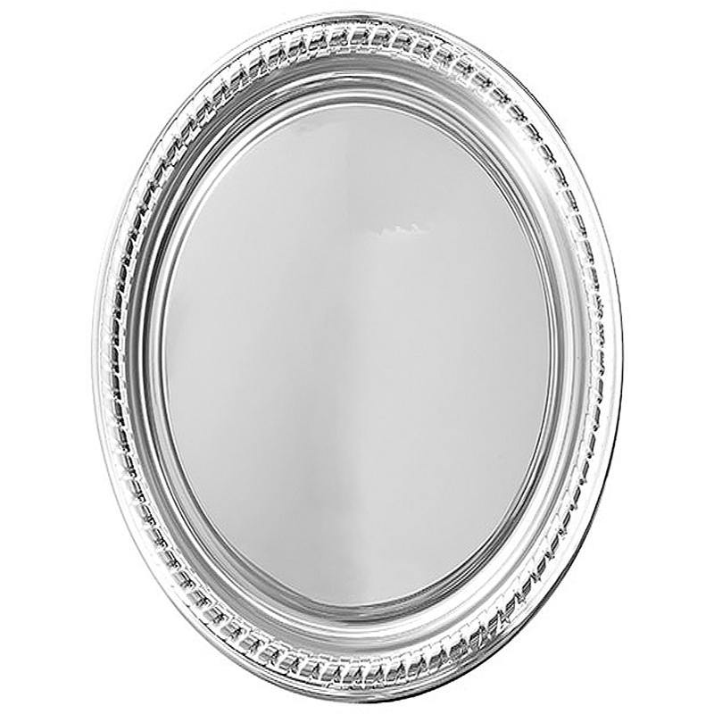 8 Pack Silver Oval Plates - The Base Warehouse