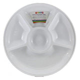 Load image into Gallery viewer, White Plastic 5 Sectional Round Platter - 31.5cm x 3.7cm - The Base Warehouse
