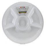 Load image into Gallery viewer, White Plastic 5 Sectional Round Platter - 31.5cm x 3.7cm - The Base Warehouse
