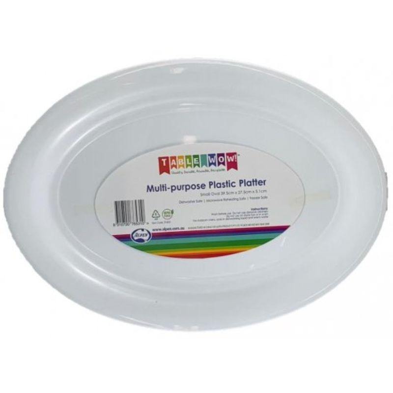 24 Pack White Oval Plates - 40cm x 28cm - The Base Warehouse