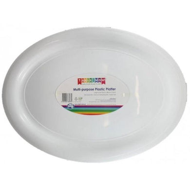 24 Pack White Oval Plates - 53cm x 38cm - The Base Warehouse
