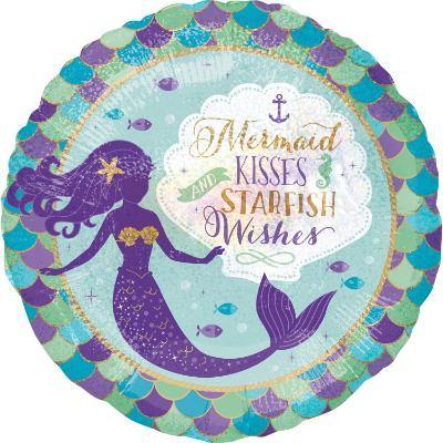 Mermaid Wishes & Kisses Starfish Wishes Holographic Foil Balloon - 45cm - The Base Warehouse