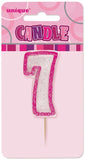 Load image into Gallery viewer, Glitz Pink Numeral 7 Candle - The Base Warehouse
