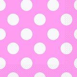 Load image into Gallery viewer, 16 Pack Lovely Pink Polka Dot Luncheon Napkins - 33cm x 33cm - The Base Warehouse
