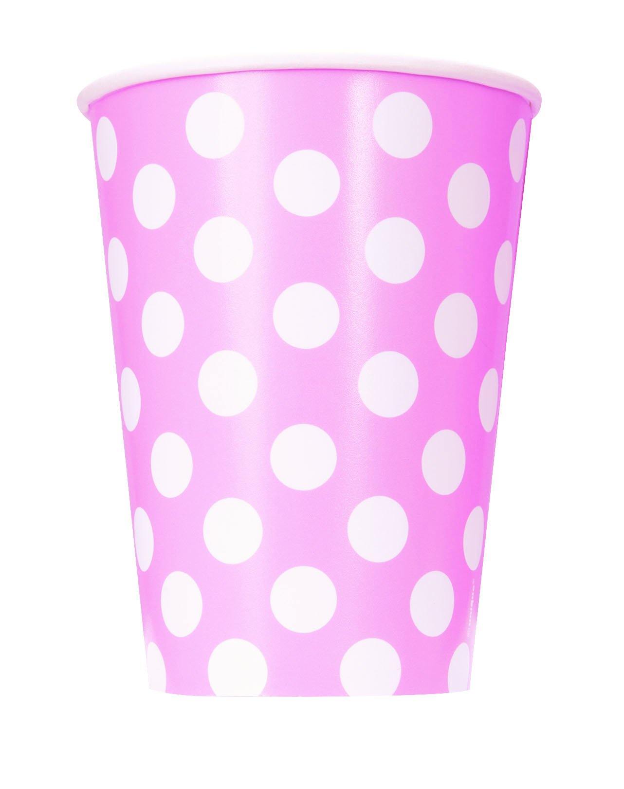 6 Pack Lovely Pink Dots Paper Cups - 355ml
