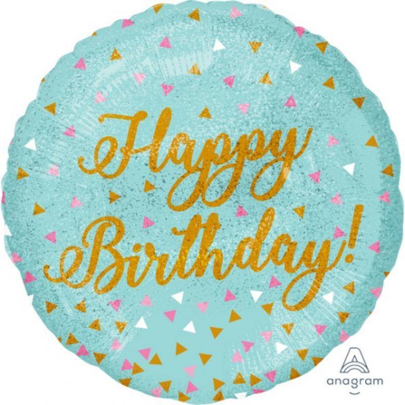 Holographic Woo Hoo Birthday Foil Balloon - 45cm - The Base Warehouse