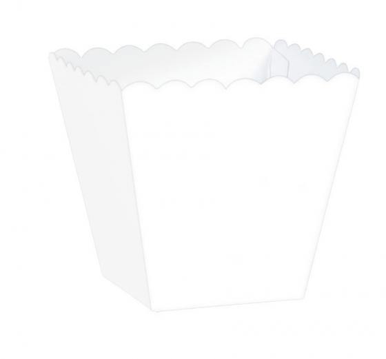 Mega Pack White Scalloped Paper Favor Box - The Base Warehouse