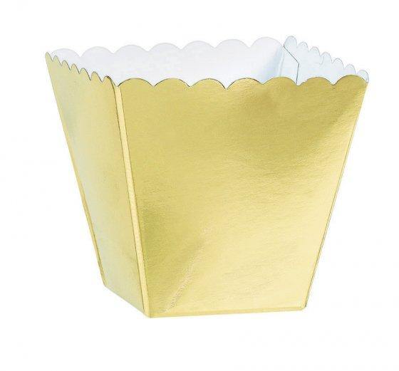 Mega Pack Gold Scalloped Paper Favor Box