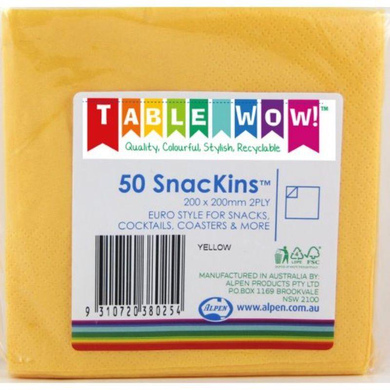 50 Pack Yellow Snackins - 20cm - The Base Warehouse