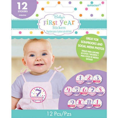 Baby Shower Month to Month Girl Stickers - The Base Warehouse