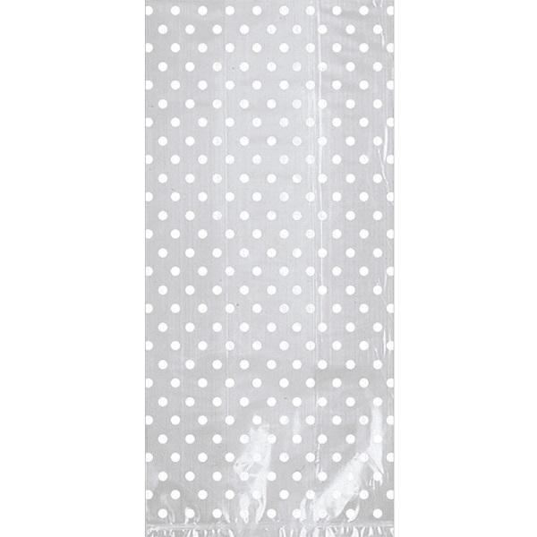 12 Pack White Polka Dot Treat Bags - The Base Warehouse