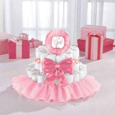 Baby Shower Pink Deluxe Diaper Cake Kit - The Base Warehouse