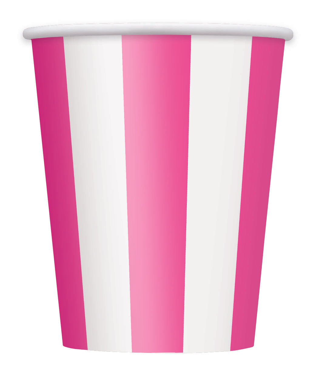 6 Pack Hot Pink Stripes Paper Cups - 355ml