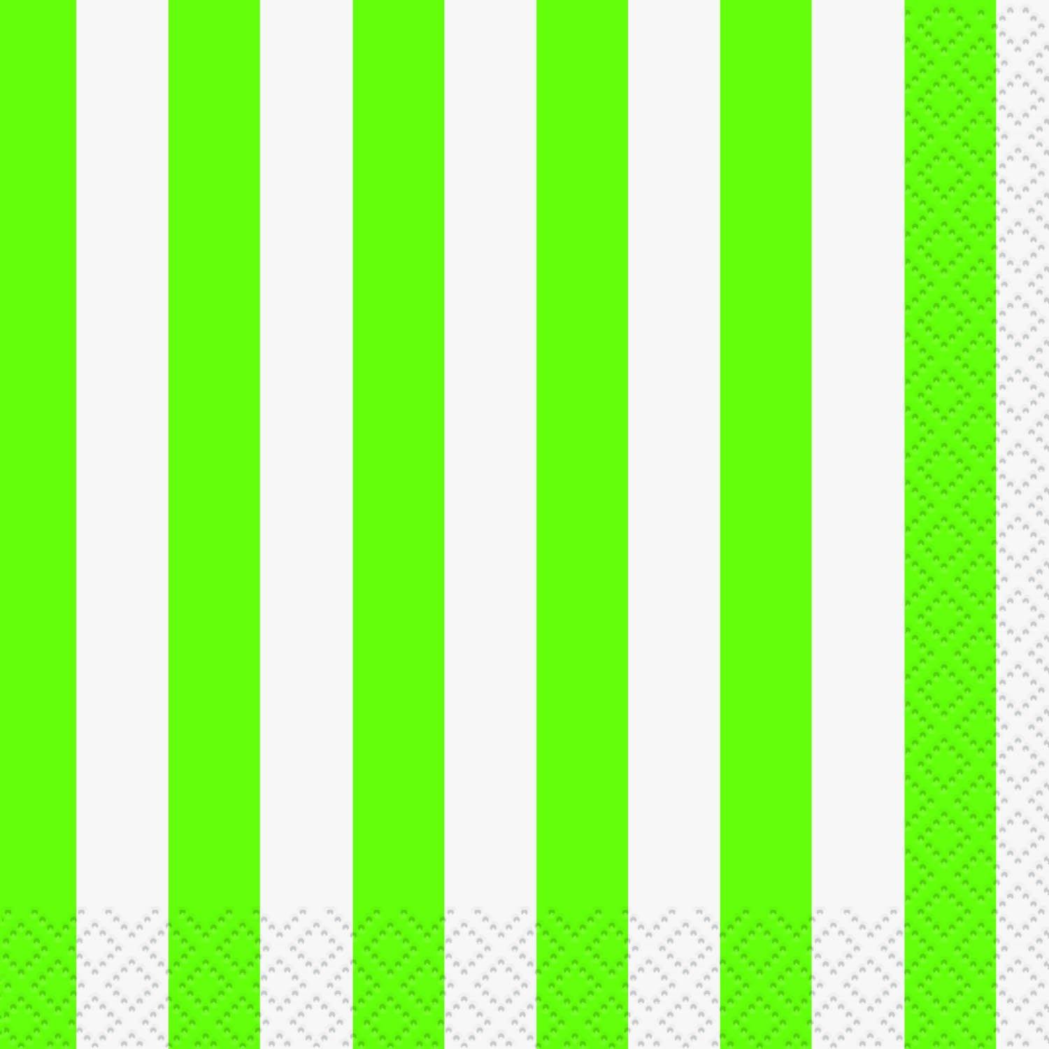 16 Pack Lime Green Stripes Beverage Napkins - 25.4cm x 25.4cm