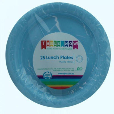 25 Pack Light Blue Lunch Plates - 18cm - The Base Warehouse