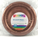 Load image into Gallery viewer, 25 Pack Rose Gold Plastic Lunch Plates - 18cm - The Base Warehouse
