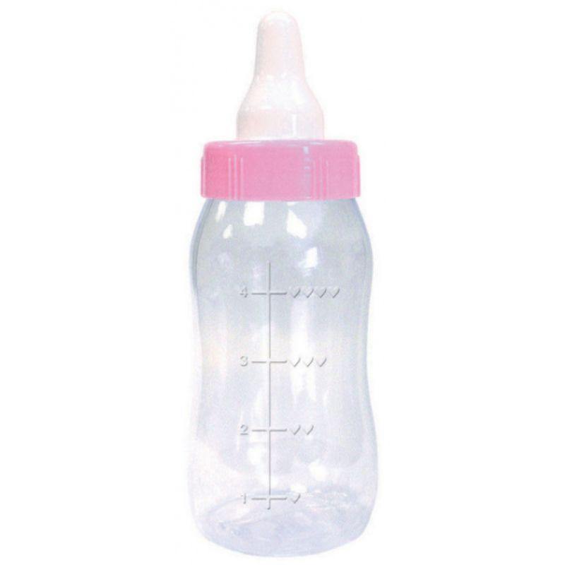 Baby Shower Pink Plastic Baby Bottle Bank - 28cm - The Base Warehouse