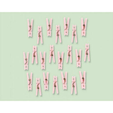 24 Pack Pink Clothespin Favors - The Base Warehouse