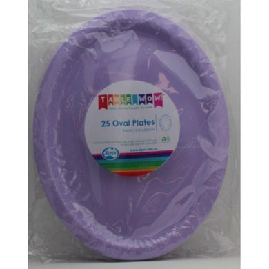 25 Pack Lavender Oval Plates - 31.5cm x 24.5cm - The Base Warehouse
