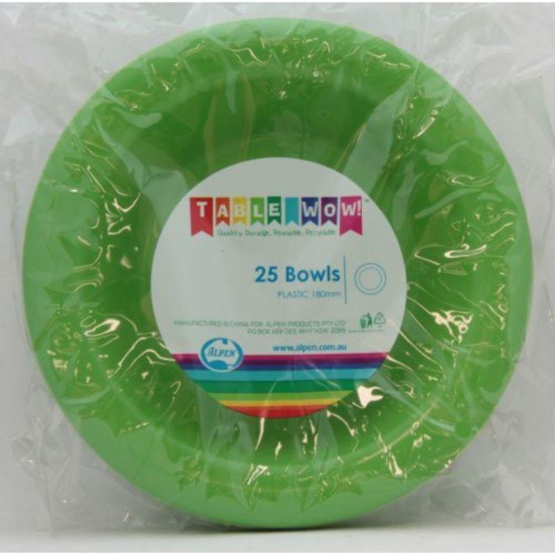 25 Pack Lime Bowl - 18cm - The Base Warehouse